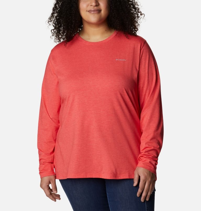 Tricouri Columbia Sun Trek Long Sleeve Dama Rosii | Plus Size MOAS1MQ89